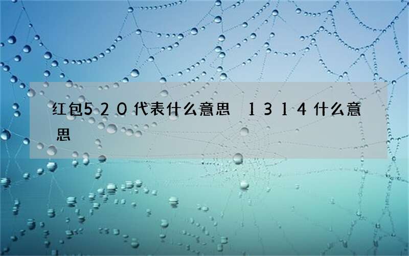 红包520代表什么意思 1314什么意思
